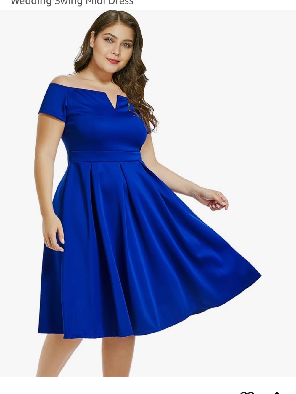 Lalagen Off-Shoulder Cobalt Blue Midi Dress